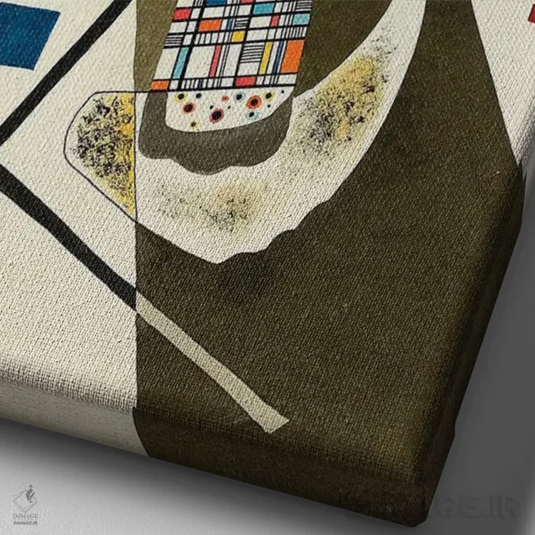 تابلو انتزاعی 1923,دو لکه سیاه، ۱۹۲۳ اثر واسیلی کانباورسکی - نمای نزدیک بافت بوم