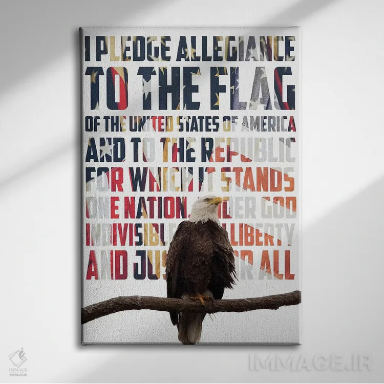 تابلو دکوراتیو سوگند وفاداری اثر کتی منسفیلد - نمای روبهرو روی دیوار