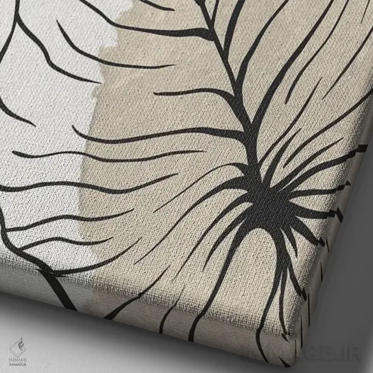 تابلو مینیمال ارگانیک های نخل ۱ اثر کیمبرلی آلن - نمای نزدیک بافت بوم