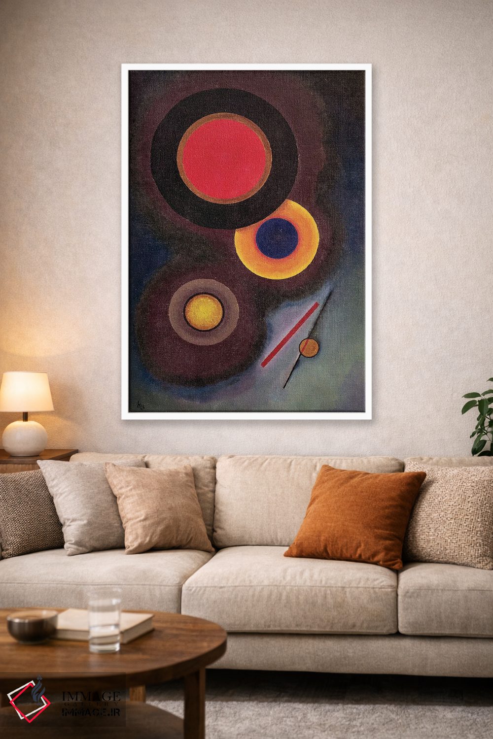 تابلو انتزاعی 1926,ترکیب با دایره و خط، ۱۹۲۶ اثر واسیلی کانباورسکی - D1W