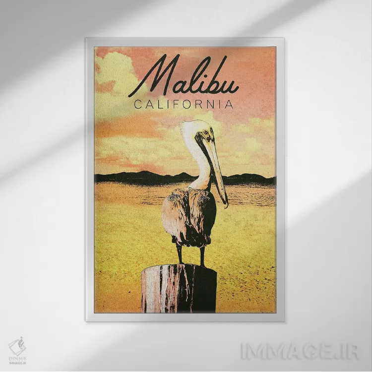 تابلو دکوراتیو California,مالیبو، کالیفرنیا اثر کتی منسفیلد - نمای قابدار سفید