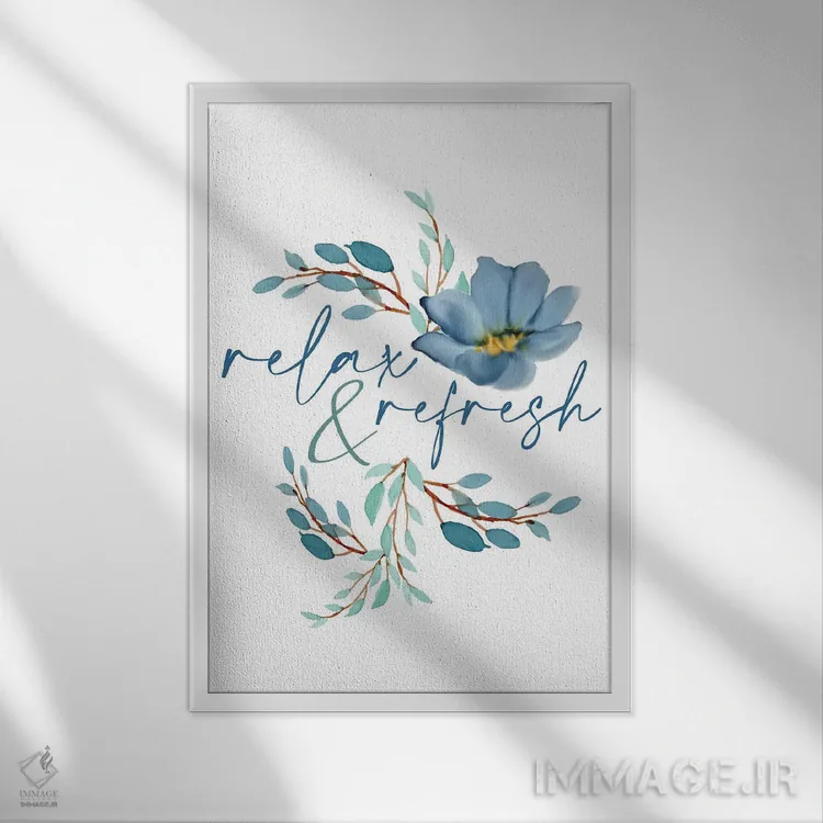 تابلو دکوراتیو آبی فرانسوی ۲ اثر کیمبرلی آلن - نمای قابدار سفید