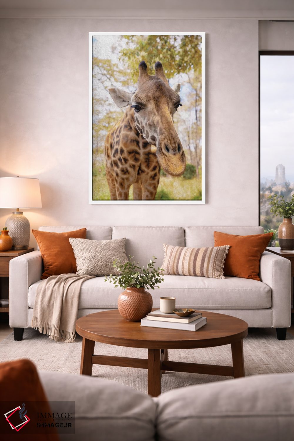 تابلو دکوراتیو زرافه کنجکاو اثر کتی منسفیلد - D1W