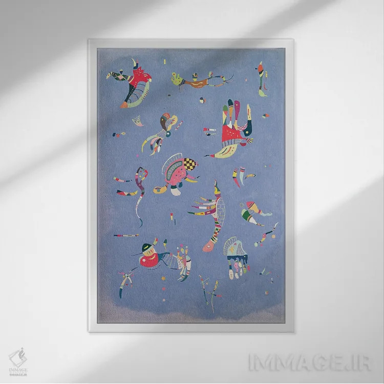 تابلو انتزاعی 1940,آبی آسمانی، ۱۹۴۰ اثر واسیلی کانباورسکی - نمای قابدار سفید