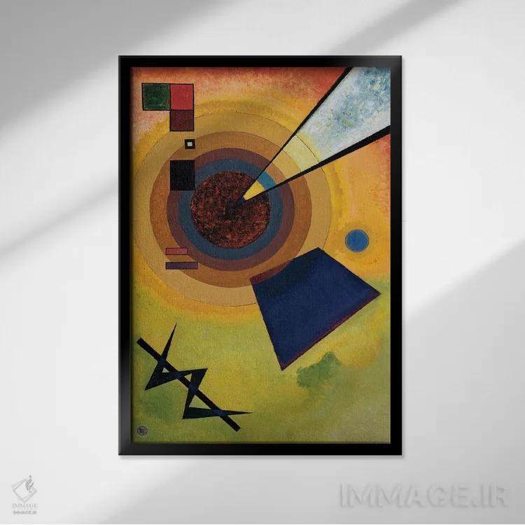 تابلو انتزاعی 1925,سبز و قرمز، ۱۹۲۵ اثر واسیلی کانباورسکی - نمای قابدار مشکی