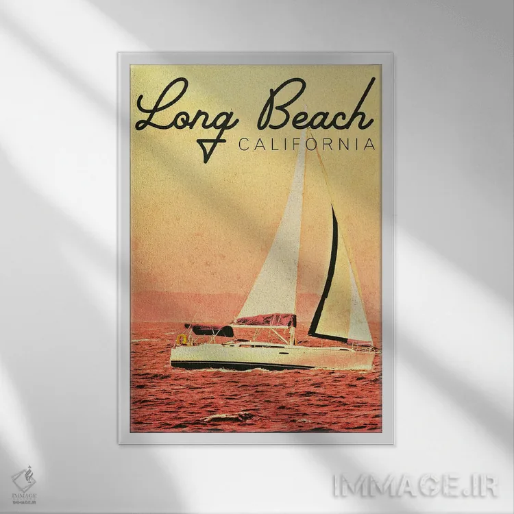 تابلو دکوراتیو California,لانگ بیچ، کالیفرنیا اثر کتی منسفیلد - نمای قابدار سفید