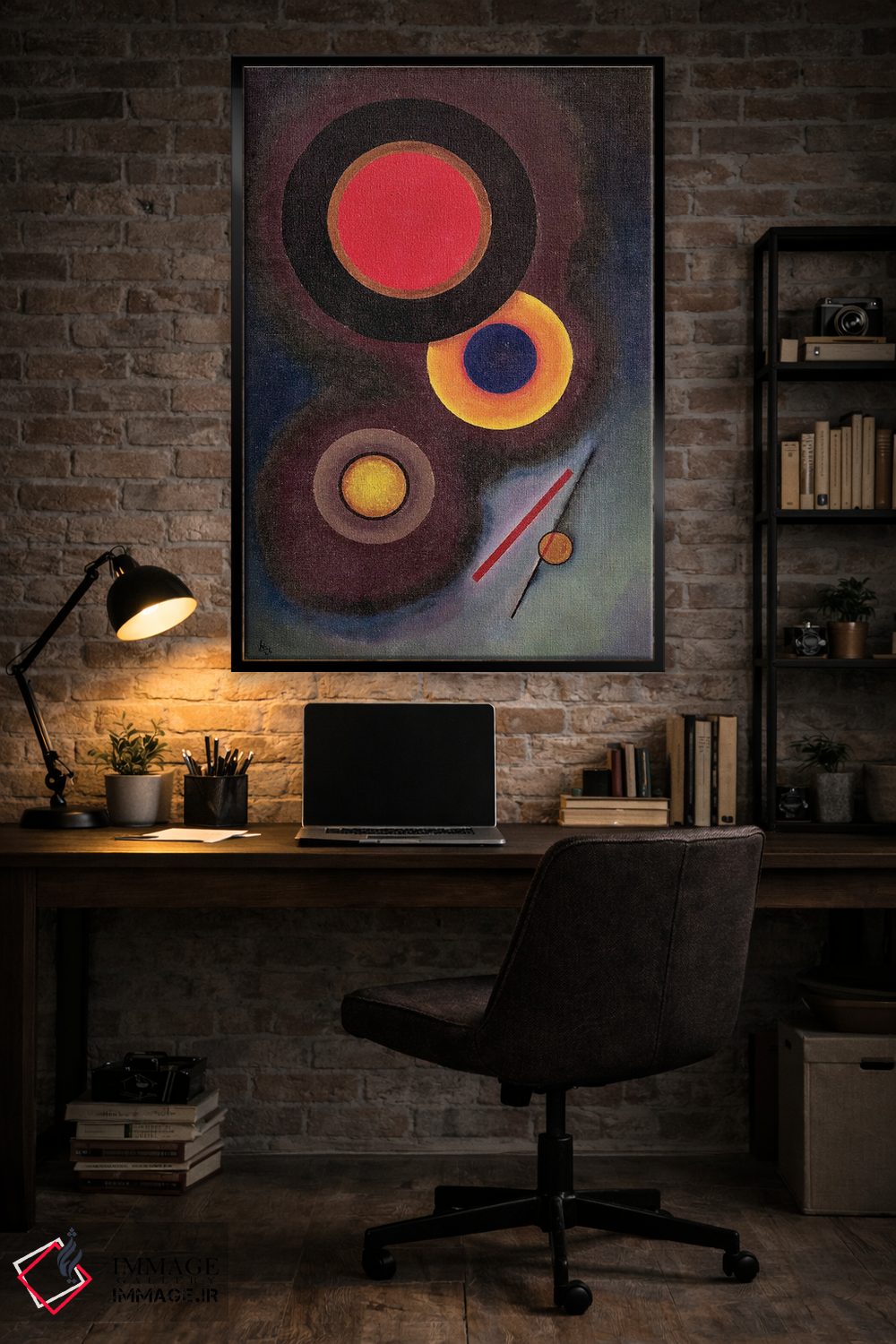 تابلو انتزاعی 1926,ترکیب با دایره و خط، ۱۹۲۶ اثر واسیلی کانباورسکی - D5B