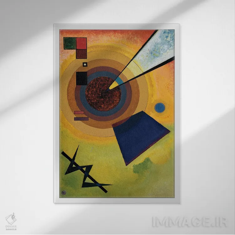 تابلو انتزاعی 1925,سبز و قرمز، ۱۹۲۵ اثر واسیلی کانباورسکی - نمای قابدار سفید