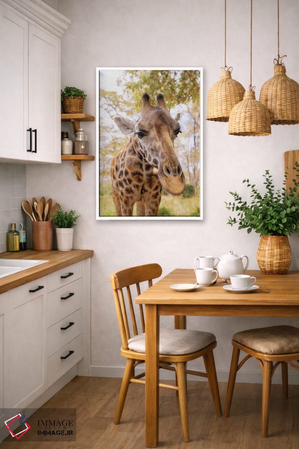 تابلو دکوراتیو زرافه کنجکاو اثر کتی منسفیلد - D6W