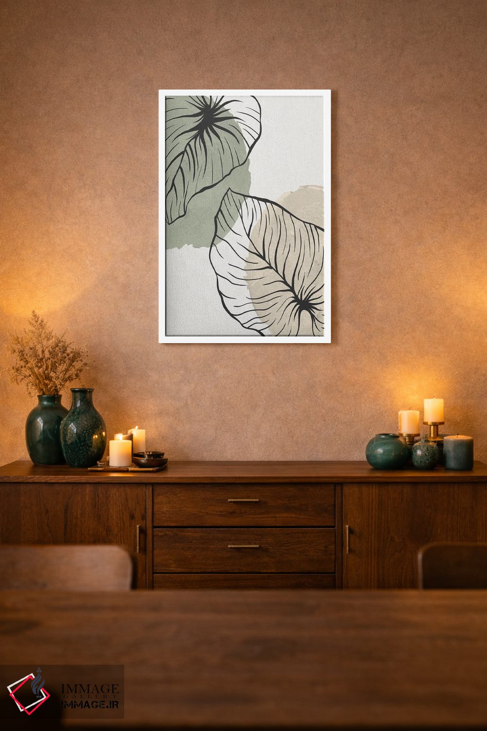 تابلو مینیمال ارگانیک های نخل ۱ اثر کیمبرلی آلن - D1W