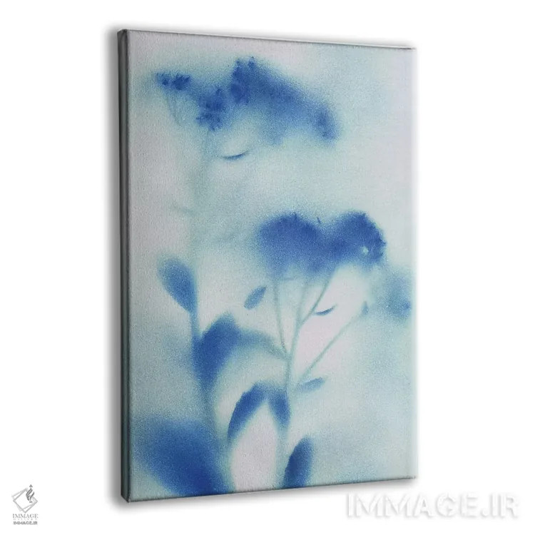 تابلو انتزاعی گل های دشت مه آلود شماره ۱ اثر کاترینا کراون - نمای پرسپکتیو محصول