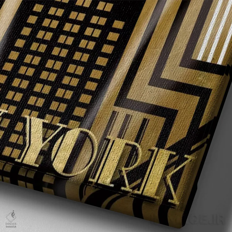 تابلو دکوراتیو دکور نیویورک اثر کاترینا کراون - نمای نزدیک بافت بوم