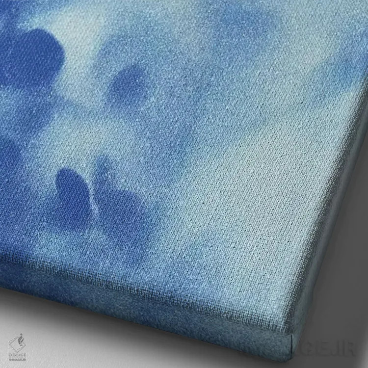 تابلو انتزاعی گل های دشت مه آلود شماره ۳ اثر کاترینا کراون - نمای نزدیک بافت بوم