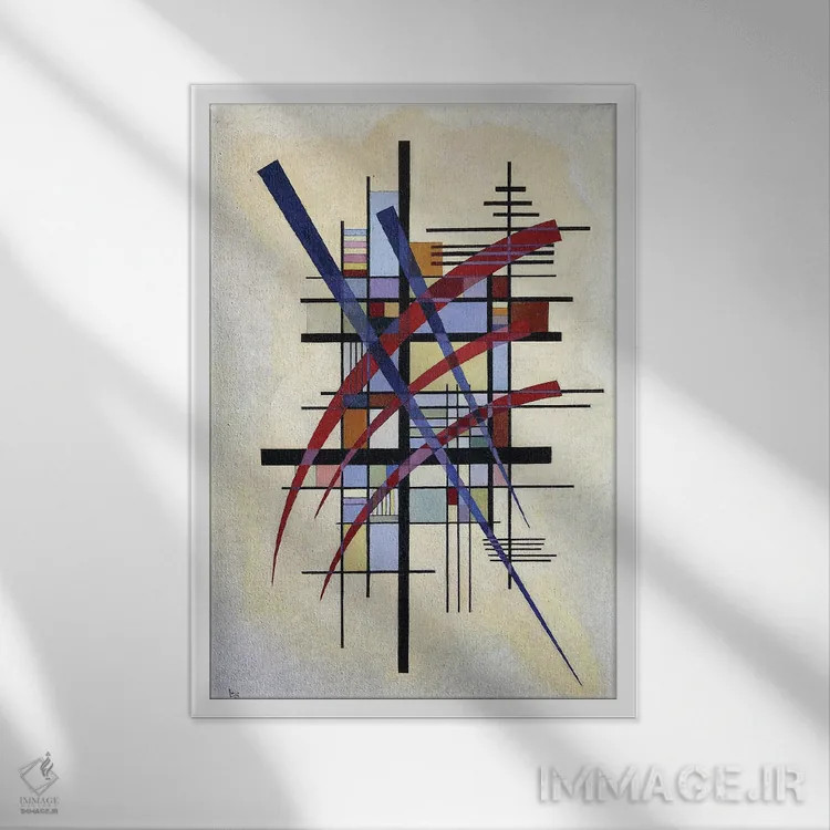 تابلو انتزاعی 1927,نشانه با همراهی، ۱۹۲۷ اثر واسیلی کانباورسکی - نمای قابدار سفید