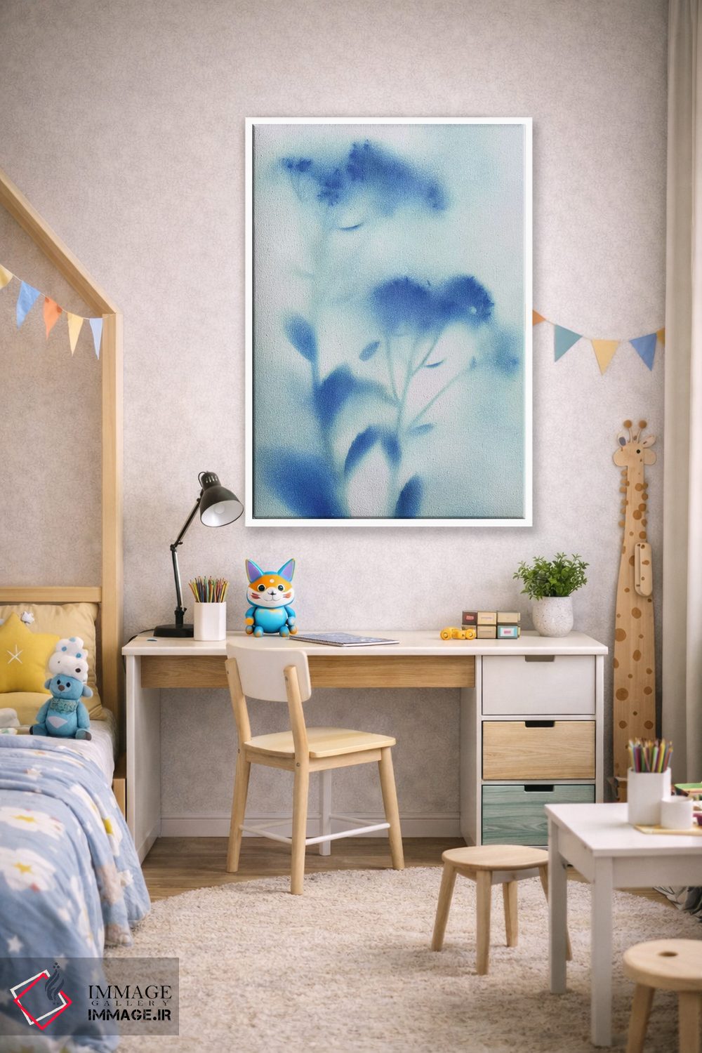 تابلو انتزاعی گل های دشت مه آلود شماره ۱ اثر کاترینا کراون - D1W