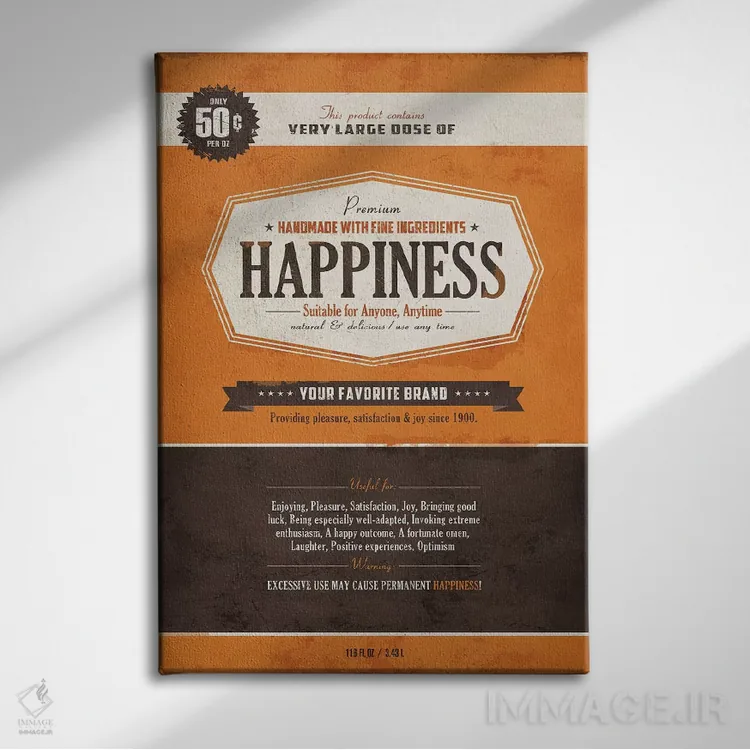 تابلو دکوراتیو خوشبختی اثر استر کی - نمای روبهرو روی دیوار