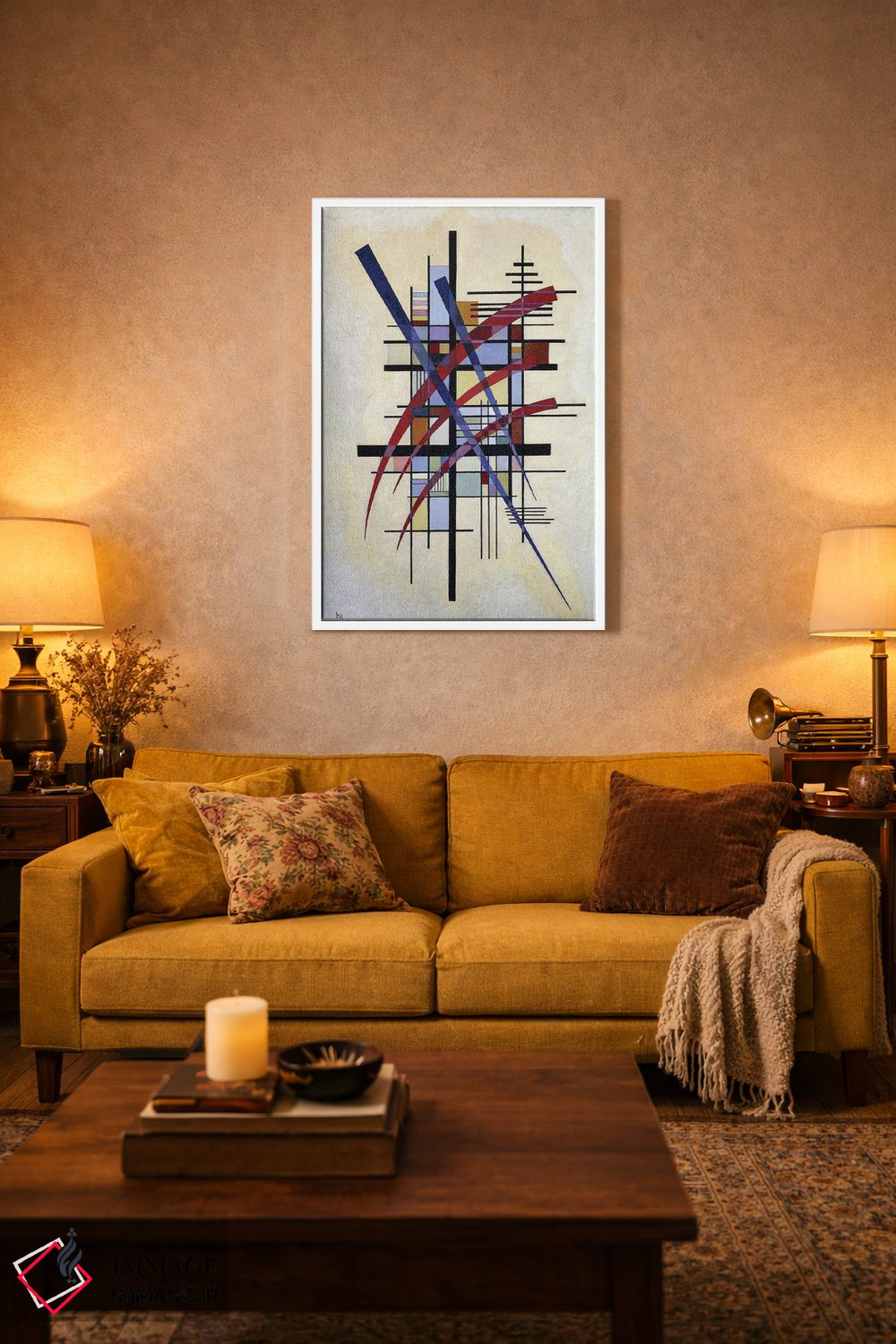 تابلو انتزاعی 1927,نشانه با همراهی، ۱۹۲۷ اثر واسیلی کانباورسکی - D3W