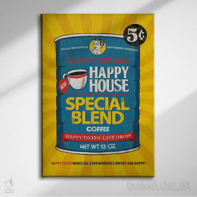 تابلو دکوراتیو خانه خوشحال اثر استر کی - نمای روبهرو روی دیوار