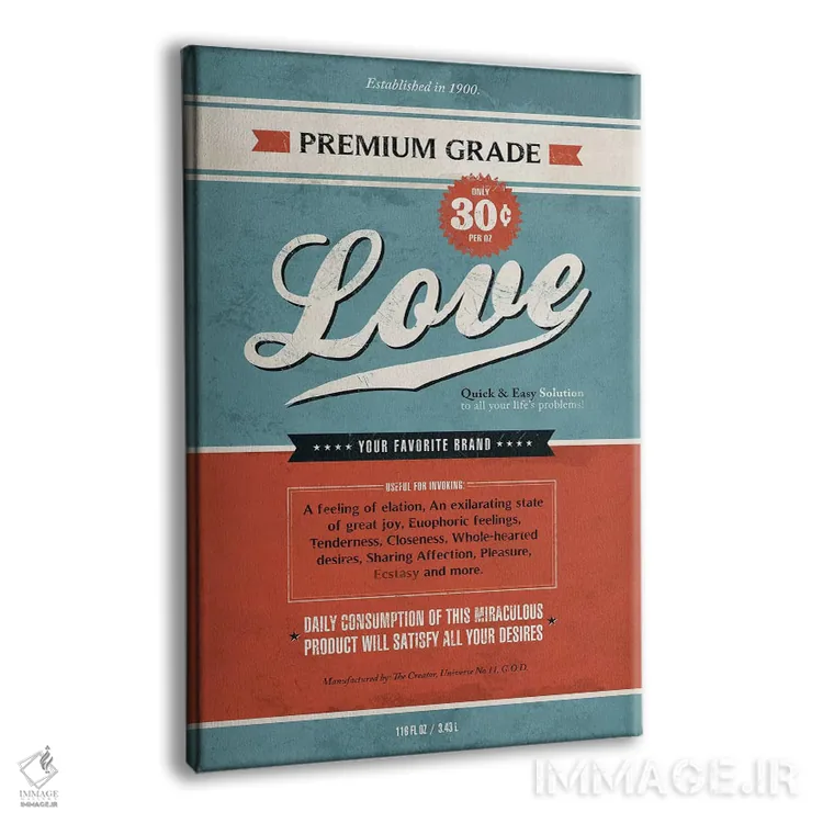 تابلو دکوراتیو عشق اثر استر کی - نمای پرسپکتیو محصول