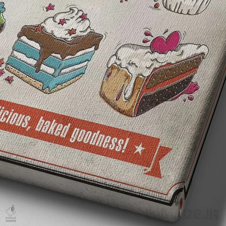 تابلو دکوراتیو نانوای خوشحال اثر استر کی - نمای نزدیک بافت بوم