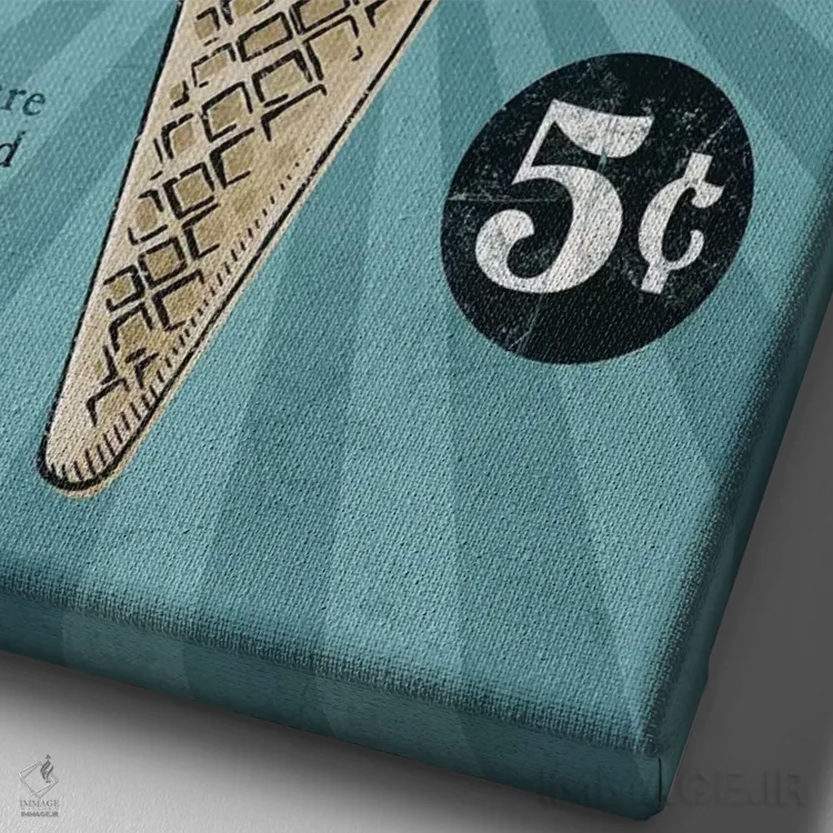 تابلو دکوراتیو بستنی اثر استر کی - نمای نزدیک بافت بوم