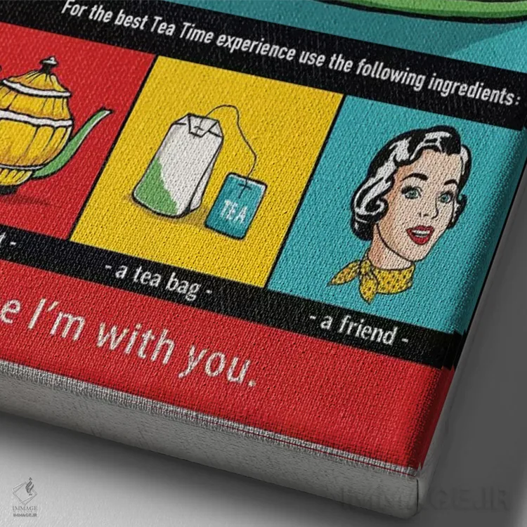 تابلو دکوراتیو وقت چای اثر استر کی - نمای نزدیک بافت بوم