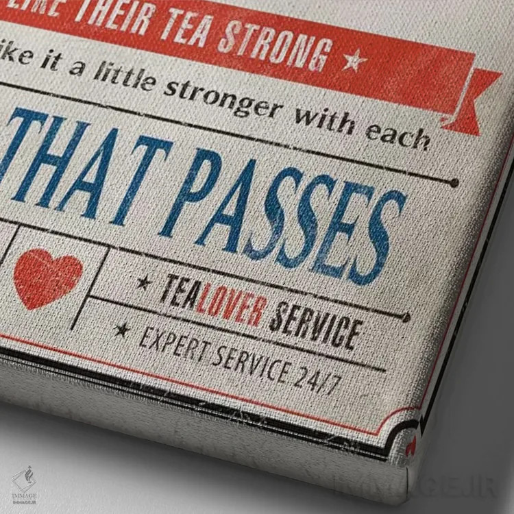 تابلو دکوراتیو دوستداران چای اثر استر کی - نمای نزدیک بافت بوم