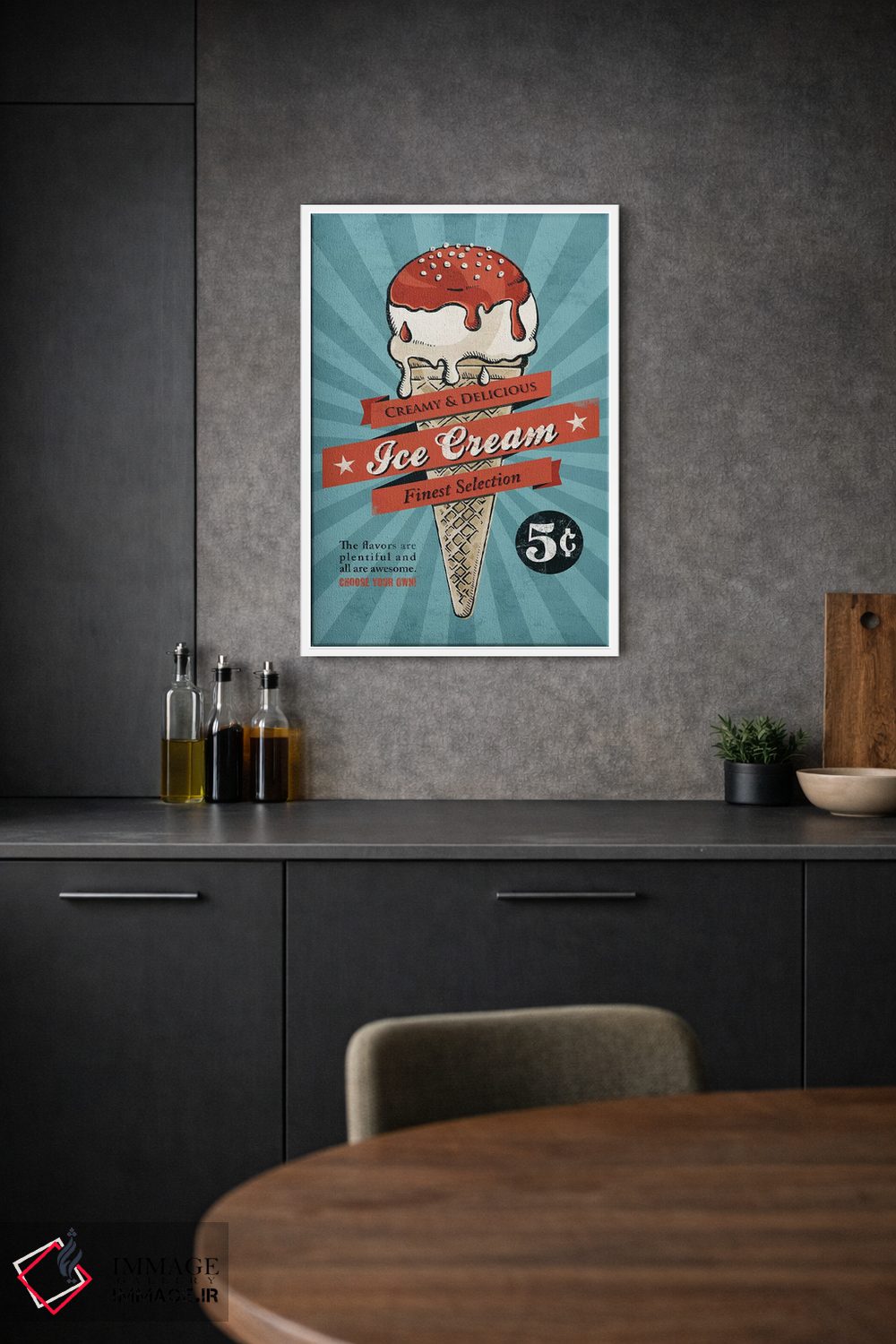 تابلو دکوراتیو بستنی اثر استر کی - D1W