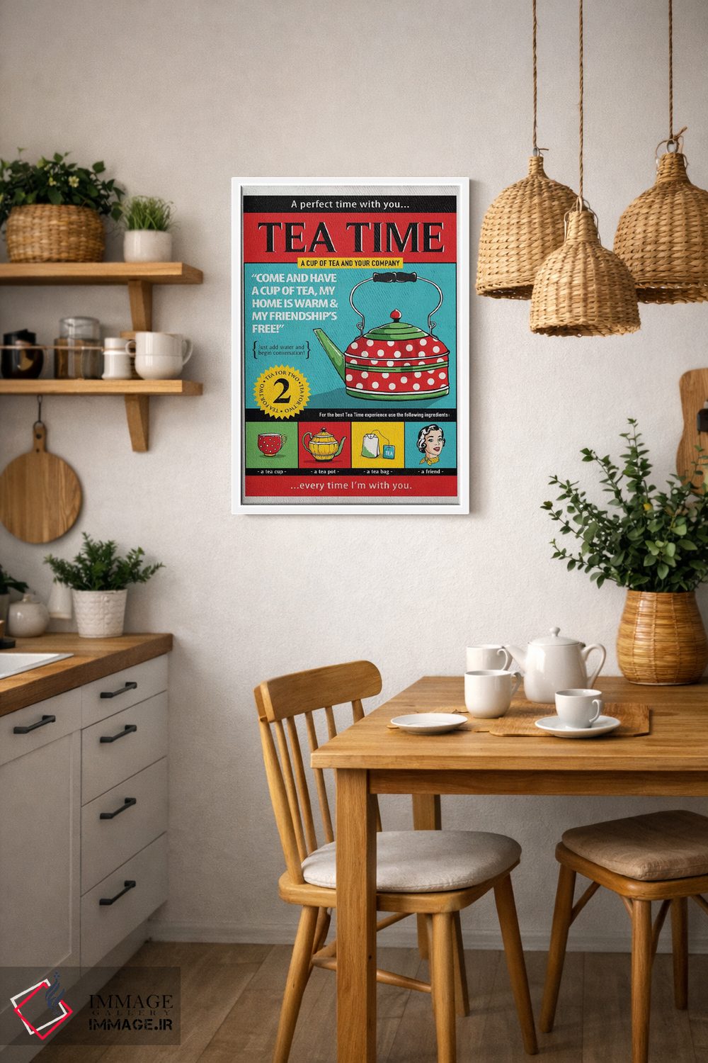تابلو دکوراتیو وقت چای اثر استر کی - D3W