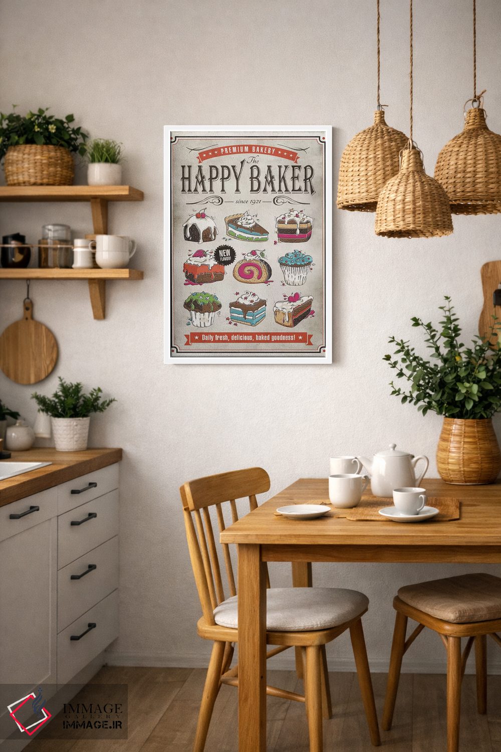 تابلو دکوراتیو نانوای خوشحال اثر استر کی - D3W