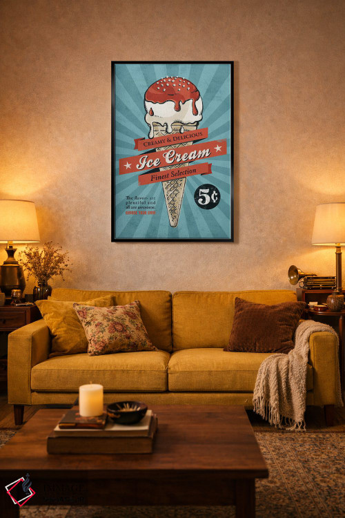 تابلو دکوراتیو بستنی اثر استر کی - D5B