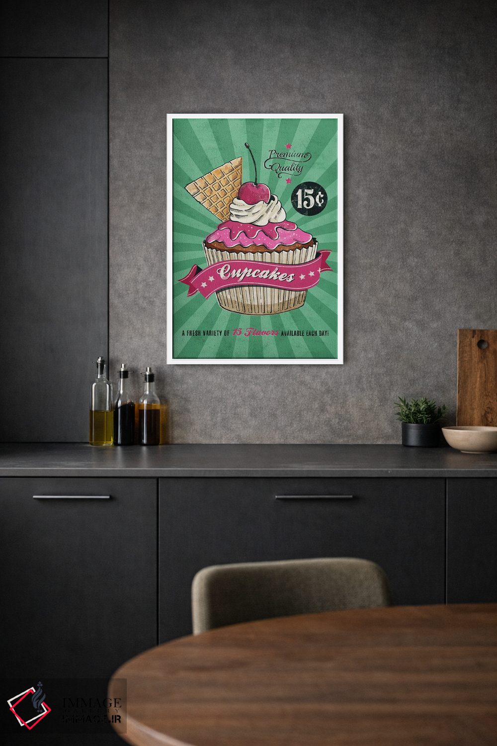 تابلو دکوراتیو کاپ کیک اثر استر کی - D1W