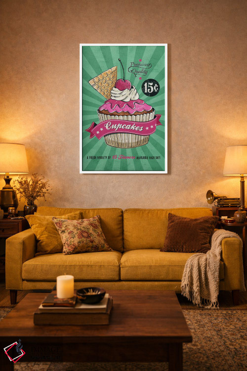 تابلو دکوراتیو کاپ کیک اثر استر کی - D2W