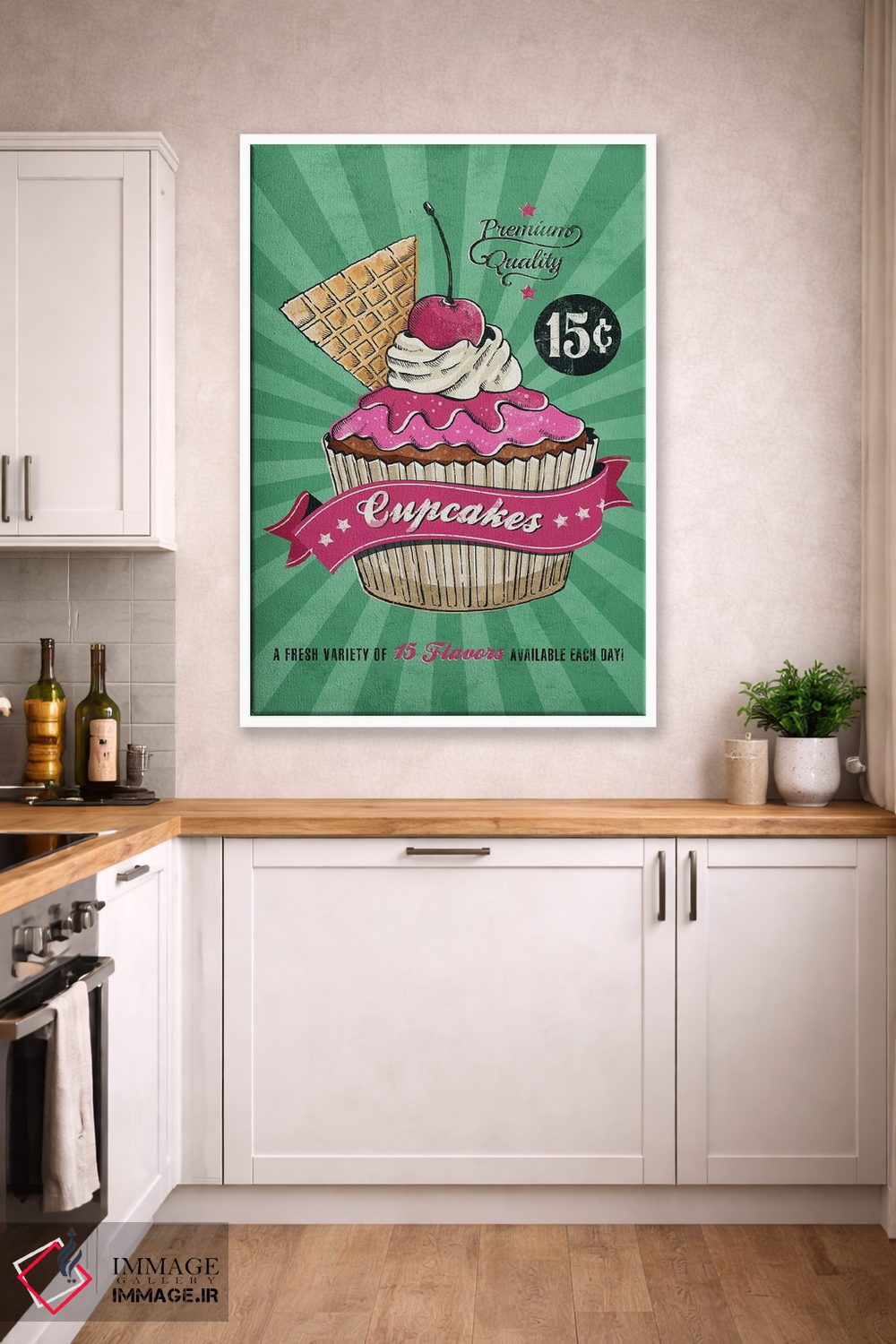 تابلو دکوراتیو کاپ کیک اثر استر کی - D3W