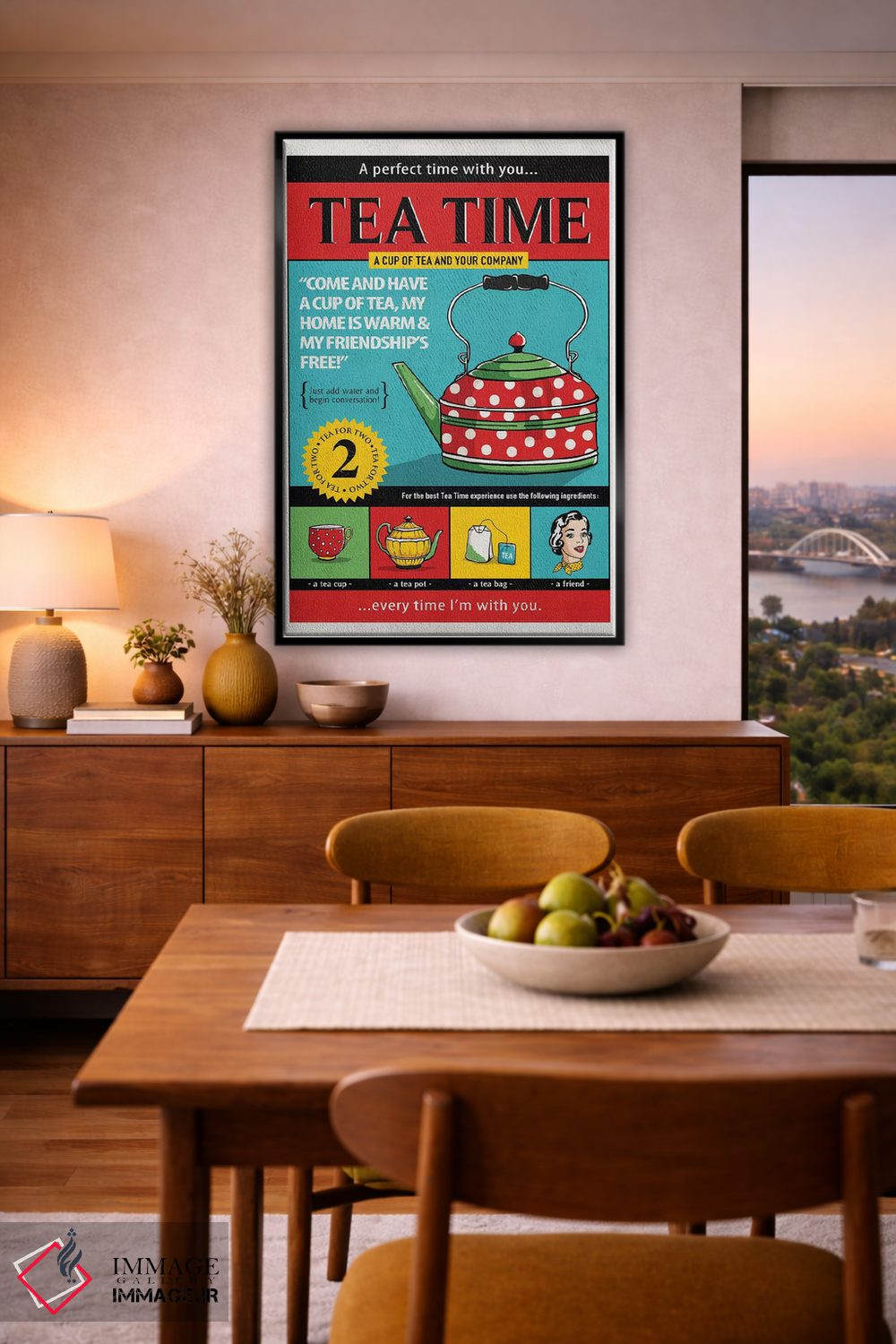 تابلو دکوراتیو وقت چای اثر استر کی - D6B