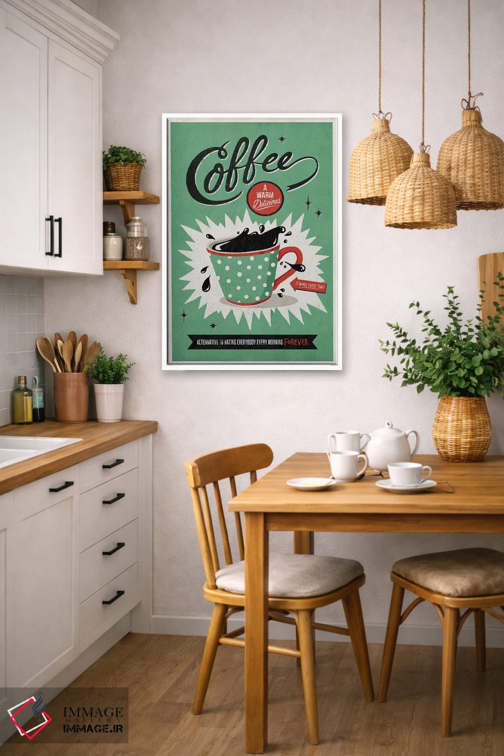 تابلو دکوراتیو نجات یافته با قهوه اثر استر کی - D6W