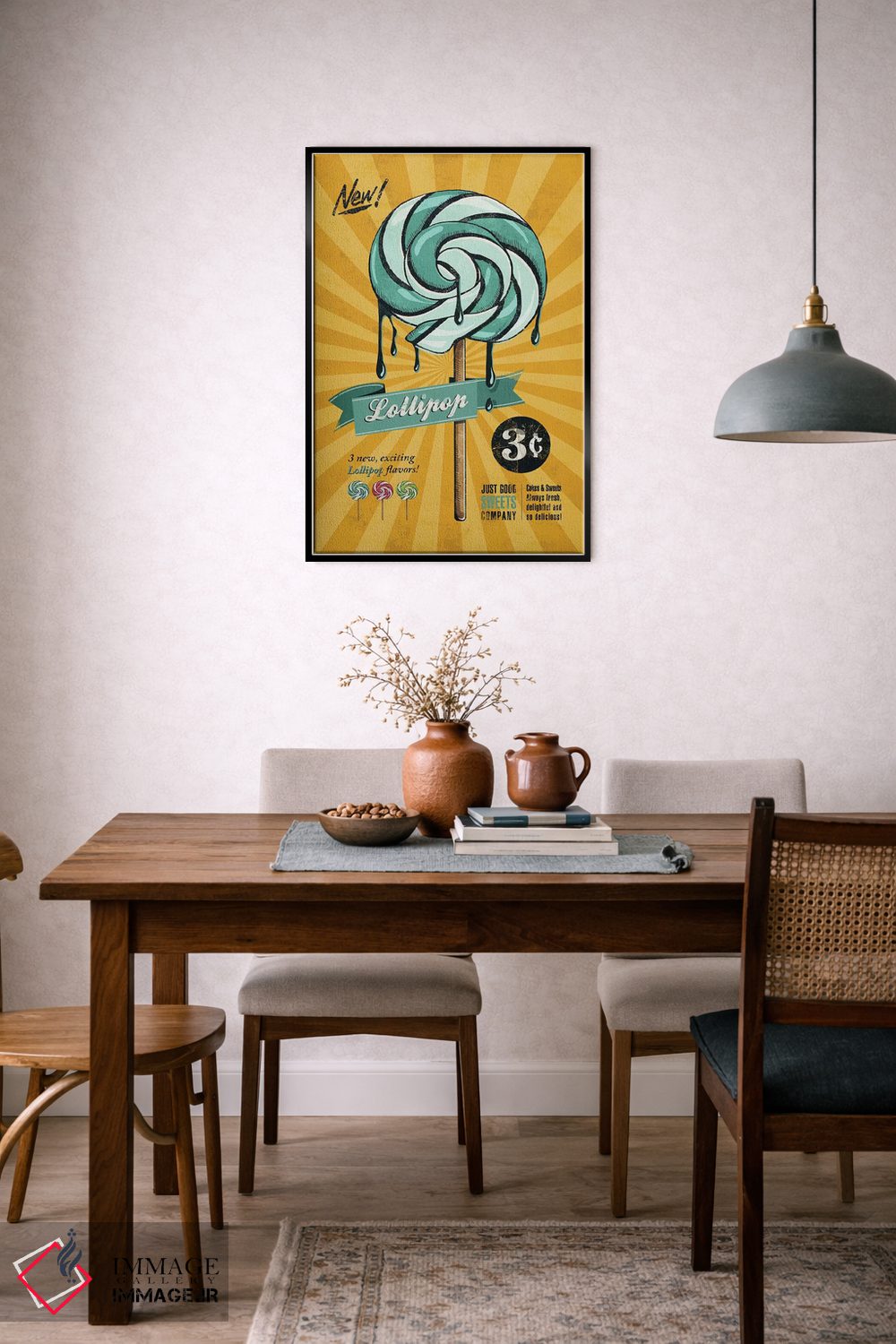 تابلو دکوراتیو آب نبات چوبی اثر استر کی - D6B