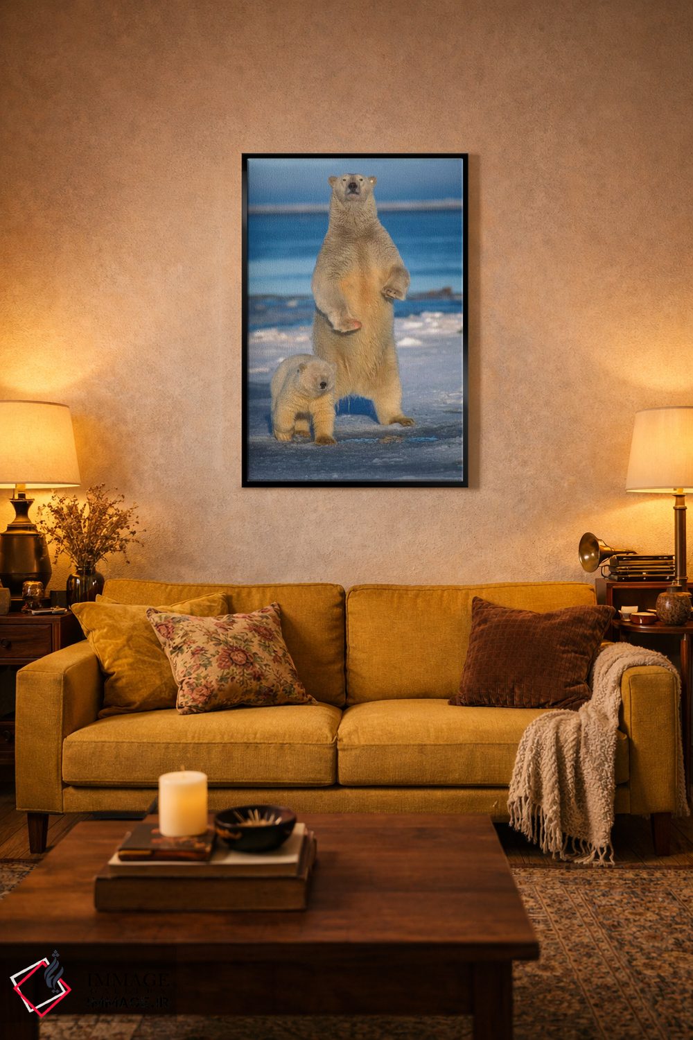 تابلو دکوراتیو Arctic National Wildlife Refuge, Alaska,ماده خرس قطبی با… اثر استیو کازلوسکی - D3B