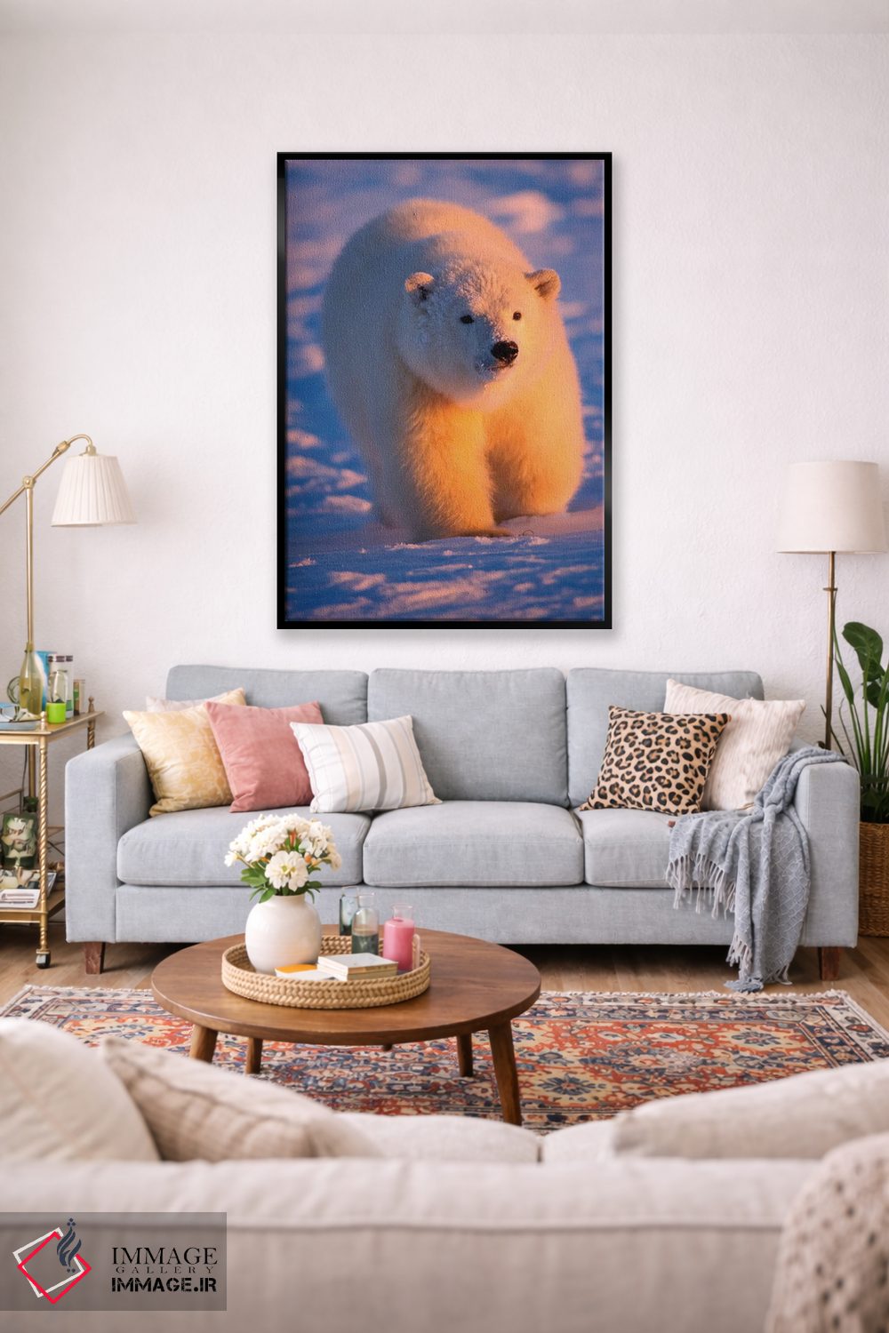 تابلو دکوراتیو Ursus Maritimus, Cub On The Pack Ice At Sunset, 1002 Are… اثر استیو کازلوسکی - D2B