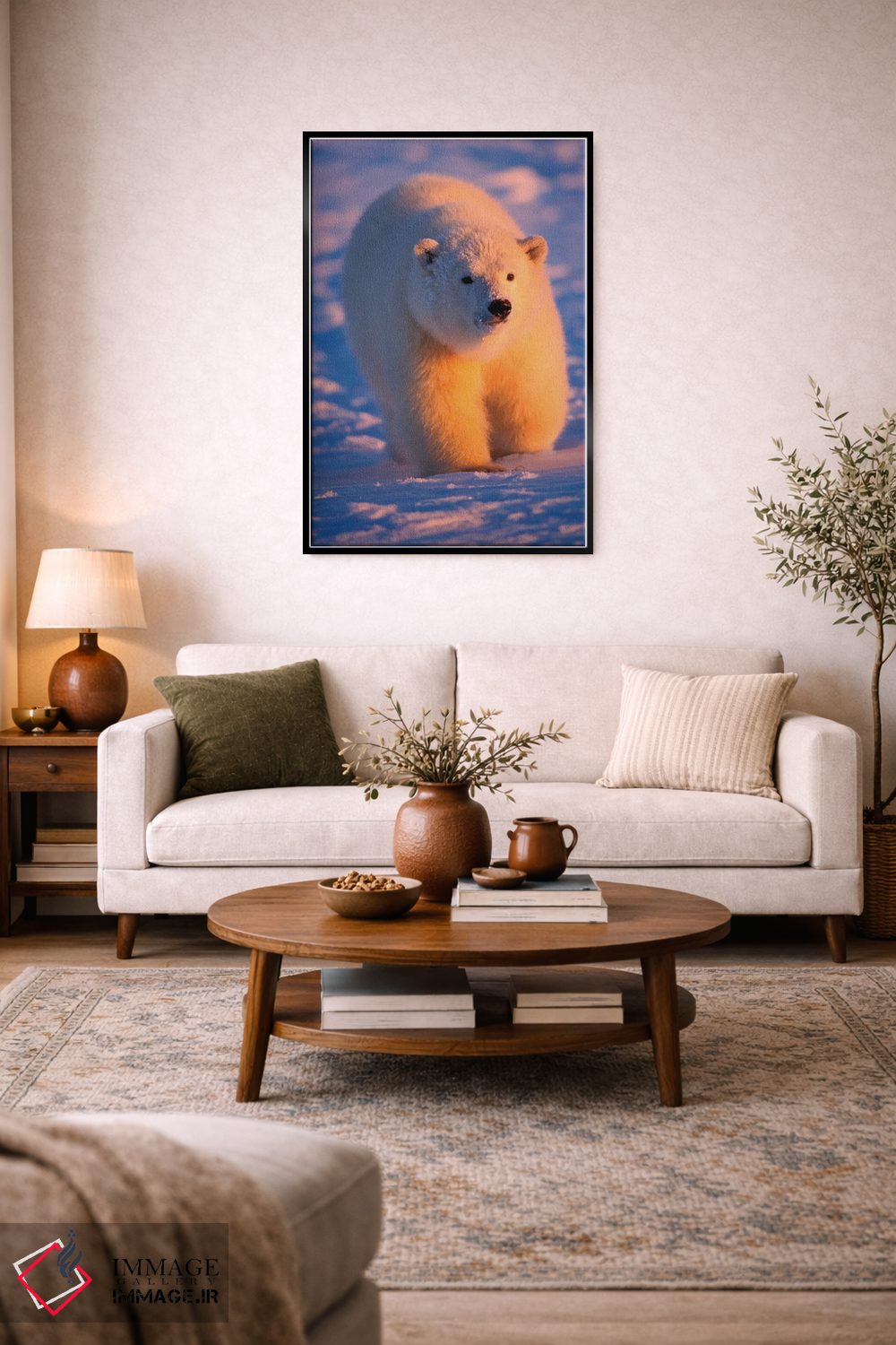 تابلو دکوراتیو Ursus Maritimus, Cub On The Pack Ice At Sunset, 1002 Are… اثر استیو کازلوسکی - D4B