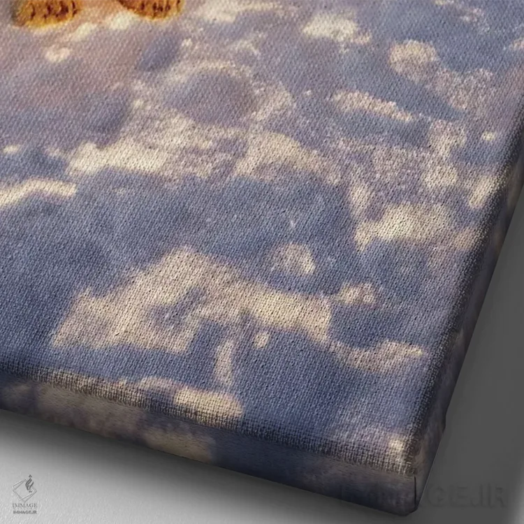 تابلو دکوراتیو Alaska,ماده خرس قطبی با سه توله بهاری روی اقیانوس یخ زده… اثر استیو کازلوسکی - نمای نزدیک بافت بوم