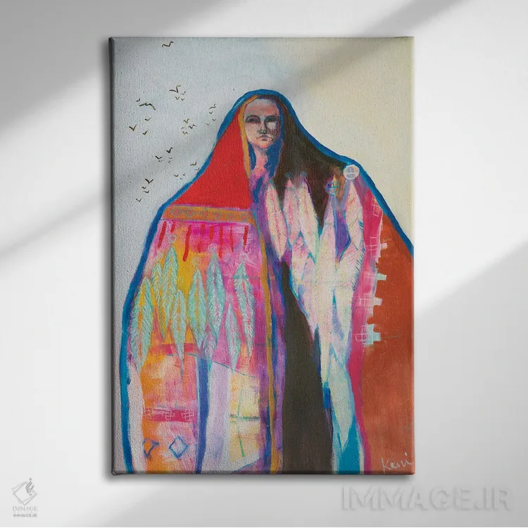 تابلو دکوراتیو گفتگو با پرندگان اثر کری مک کیب - نمای روبهرو روی دیوار