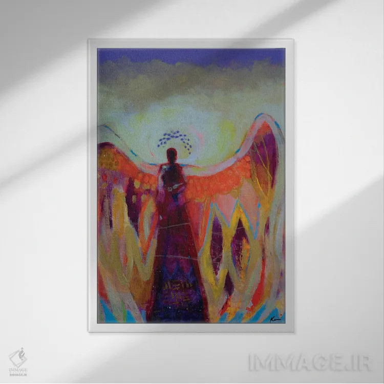 تابلو دکوراتیو در شعله های رحمت اثر کری مک کیب - نمای قابدار سفید