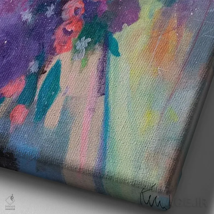 تابلو دکوراتیو تقدیم وفور اثر کری مک کیب - نمای نزدیک بافت بوم