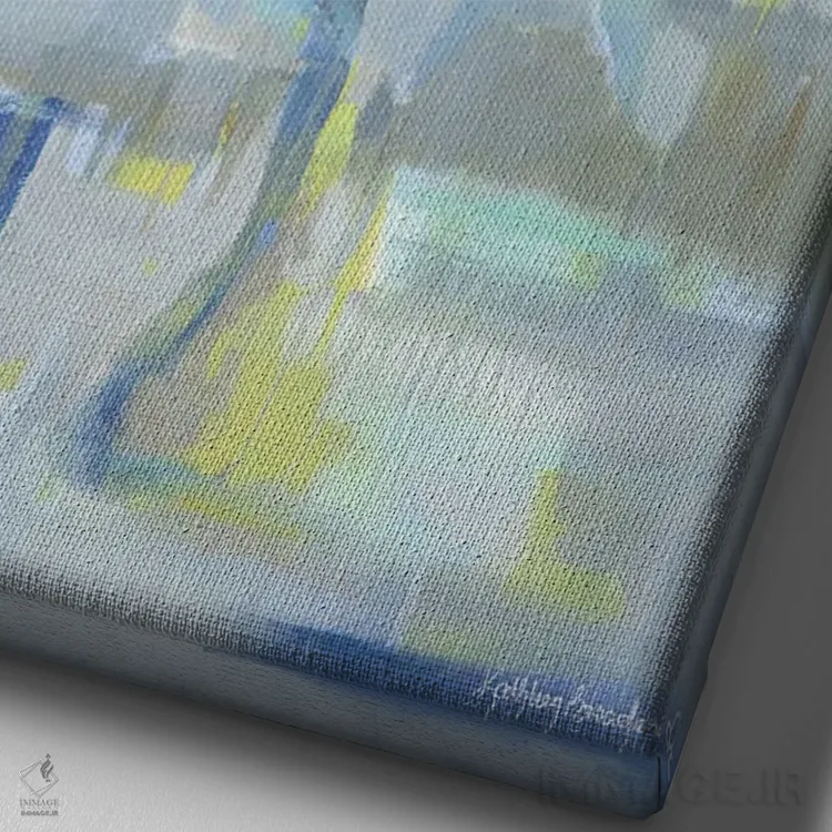تابلو انتزاعی حواصیل باتلاقی اثر کاتلین برادریک - نمای نزدیک بافت بوم