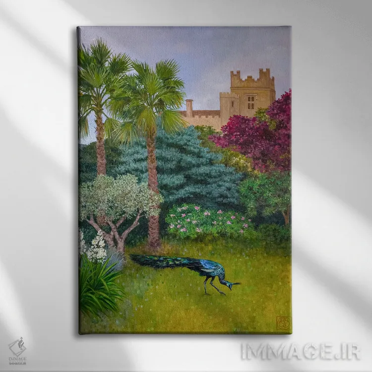 تابلو دکوراتیو باغ قلعه اثر کاتیا بلینی - نمای روبهرو روی دیوار