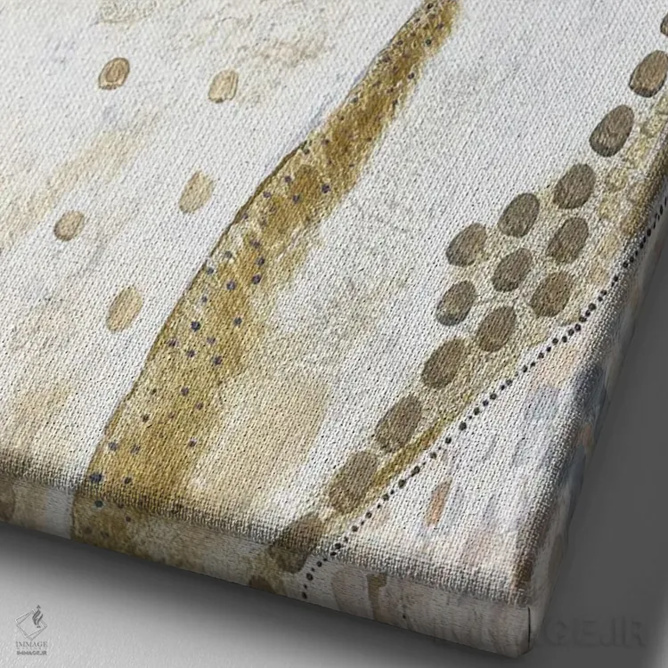 تابلو دکوراتیو طاووس زال طلایی اثر کارن بارسکی - نمای نزدیک بافت بوم