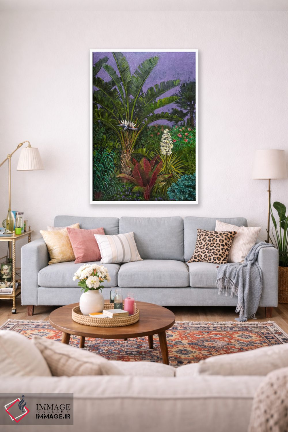 تابلو دکوراتیو باغ گیاه شناسی در شب اثر کاتیا بلینی - D1W