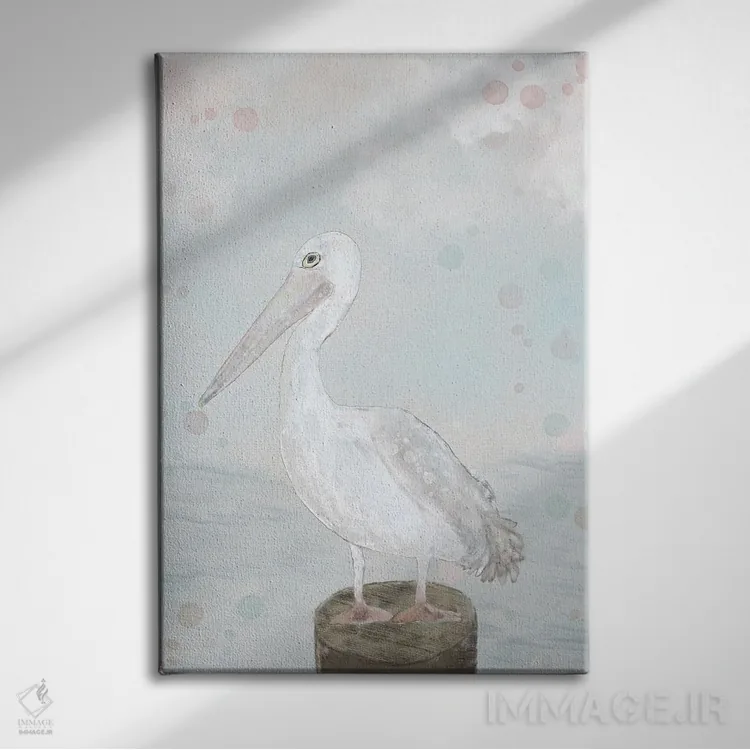 تابلو دکوراتیو مرغ دریایی تنها اثر کارن بارسکی - نمای روبهرو روی دیوار