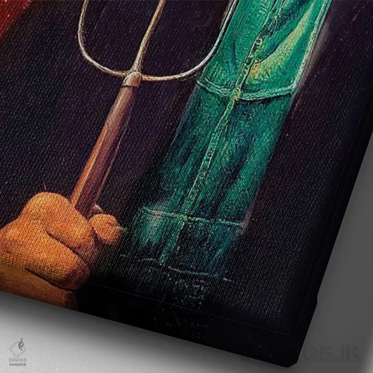 تابلو دکوراتیو گربه های سبک گوتیک آمریکایی اثر کارن بورک - نمای نزدیک بافت بوم